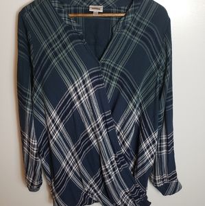 Avenue Flannel Faux Wrap Top